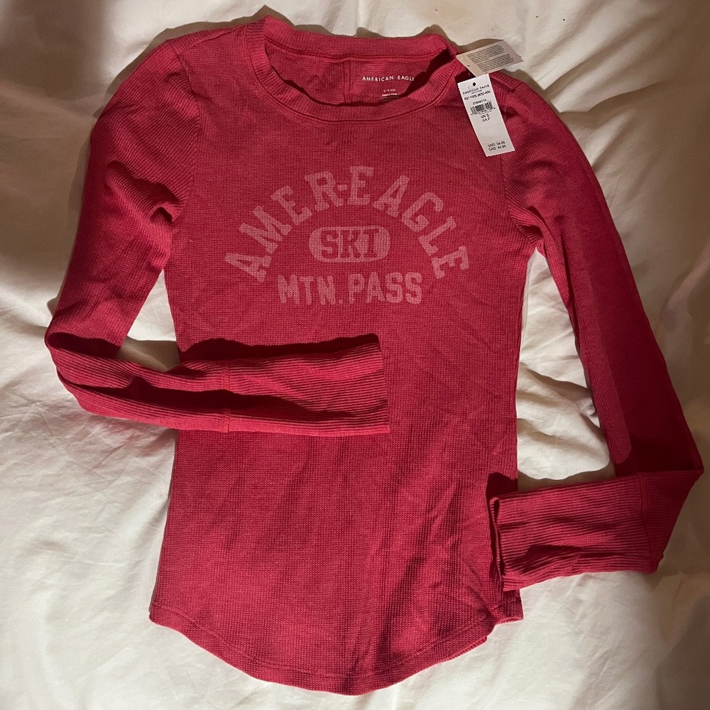 NWT American Eagle Ski waffle top S